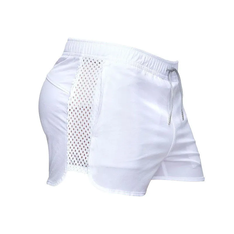 3-Inch Hollow Mesh Men's Board Shorts - Black/Blue Streetwear Sporty Style