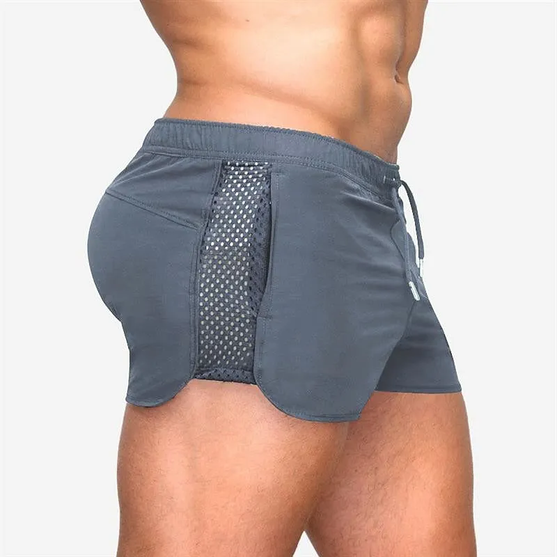 3-Inch Hollow Mesh Men's Board Shorts - Black/Blue Streetwear Sporty Style