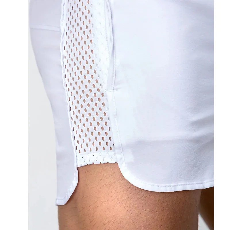 3-Inch Hollow Mesh Men's Board Shorts - Black/Blue Streetwear Sporty Style