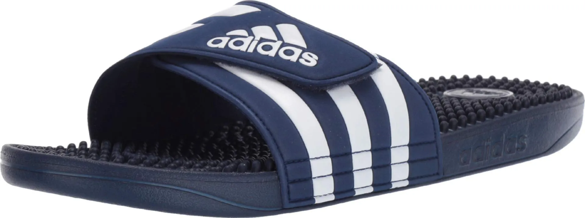 adidas Unisex Adissage Slides Sandal, Dark Blue/White/Dark Blue, 7 US men
