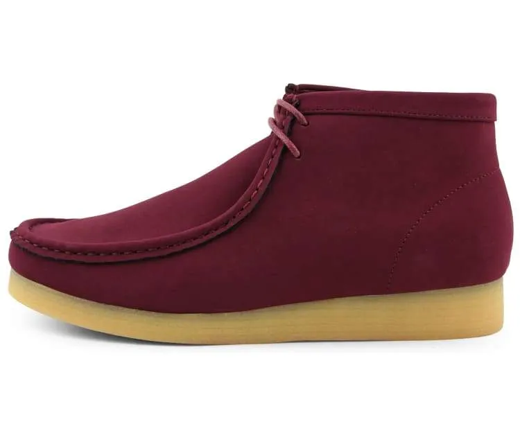 Amali Wallabee Boot Style Men's Burgundy Suede High Top Shoes