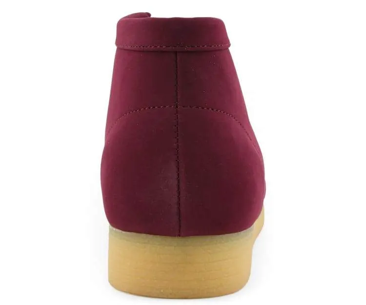 Amali Wallabee Boot Style Men's Burgundy Suede High Top Shoes