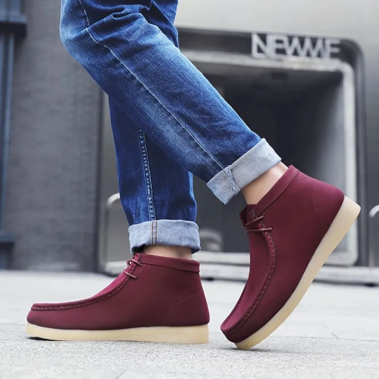 Amali Wallabee Boot Style Men's Burgundy Suede High Top Shoes