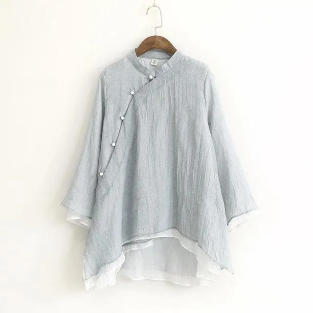 Asia Inspired Cotton Blouse | Zen