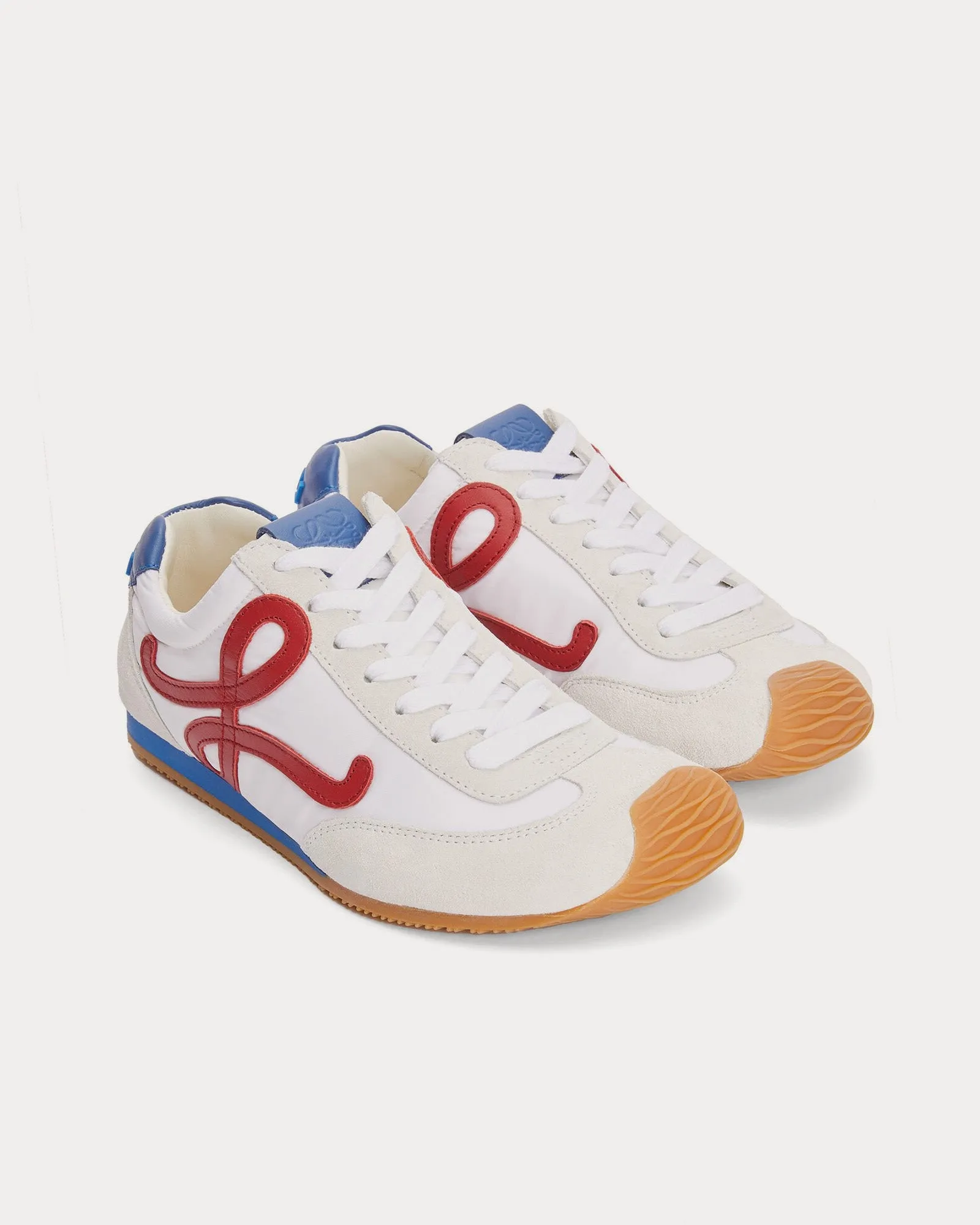 Ballet Runner 2.0 Nylon & Calfskin White / Red / Blue Low Top Sneakers