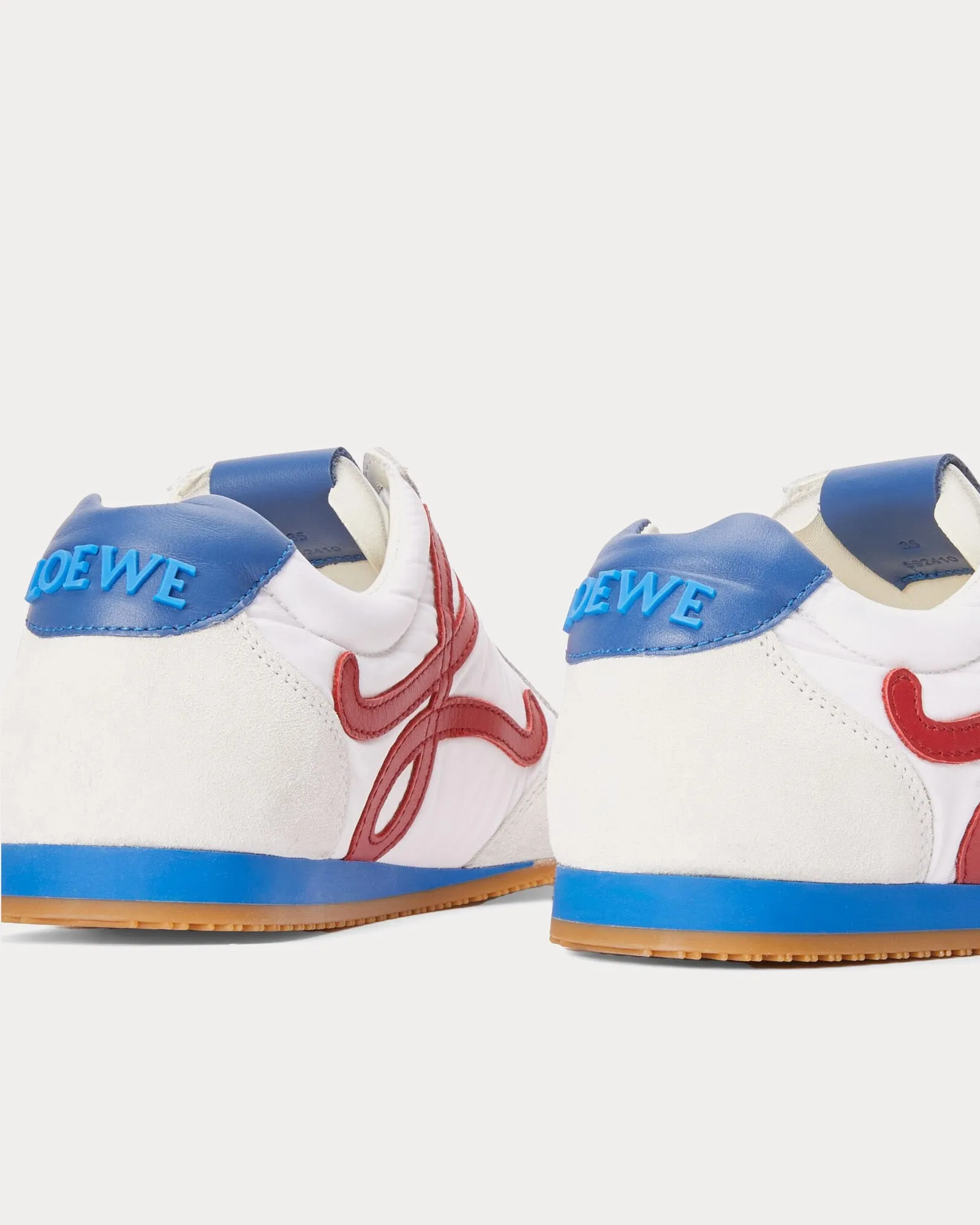 Ballet Runner 2.0 Nylon & Calfskin White / Red / Blue Low Top Sneakers