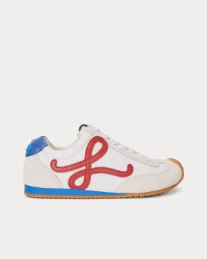 Ballet Runner 2.0 Nylon & Calfskin White / Red / Blue Low Top Sneakers