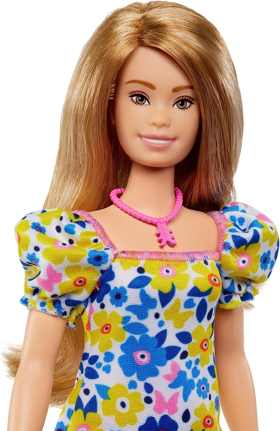 Barbie Fashionistas Doll with Down Syndrome Wearing Floral Dress #208 for Kids Ages 3  (HJT05)