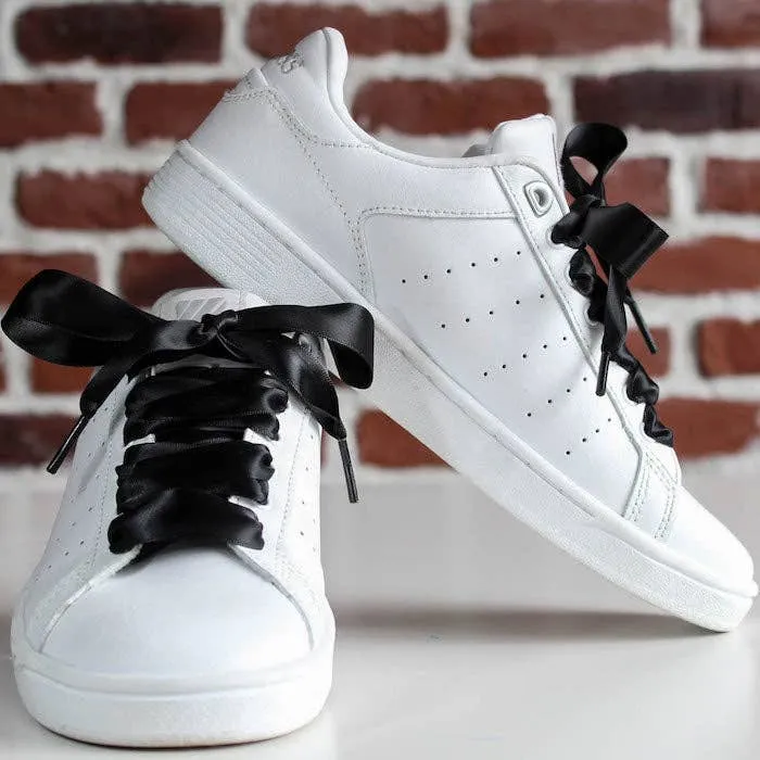 Black satin laces