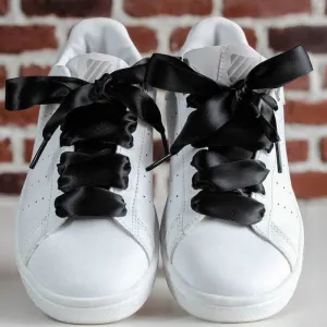 Black satin laces