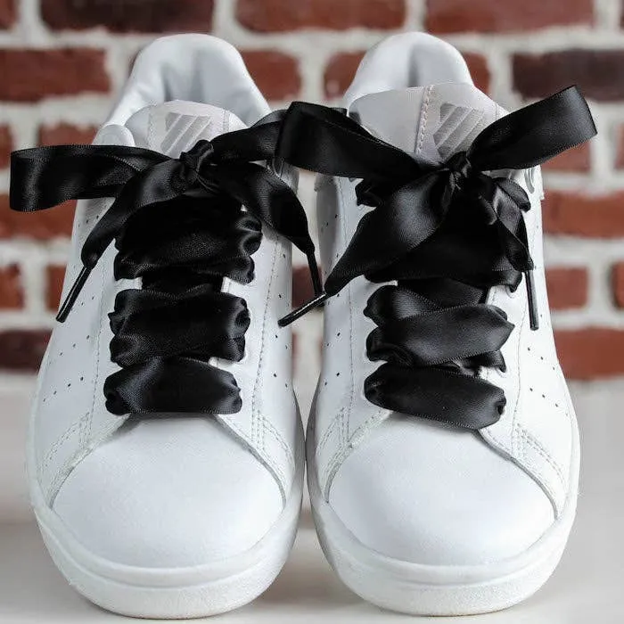 Black satin laces