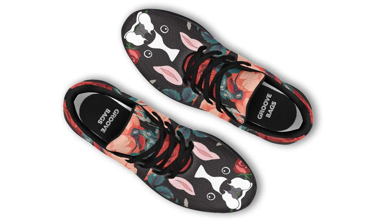 Boston Terrier Rose Sneakers