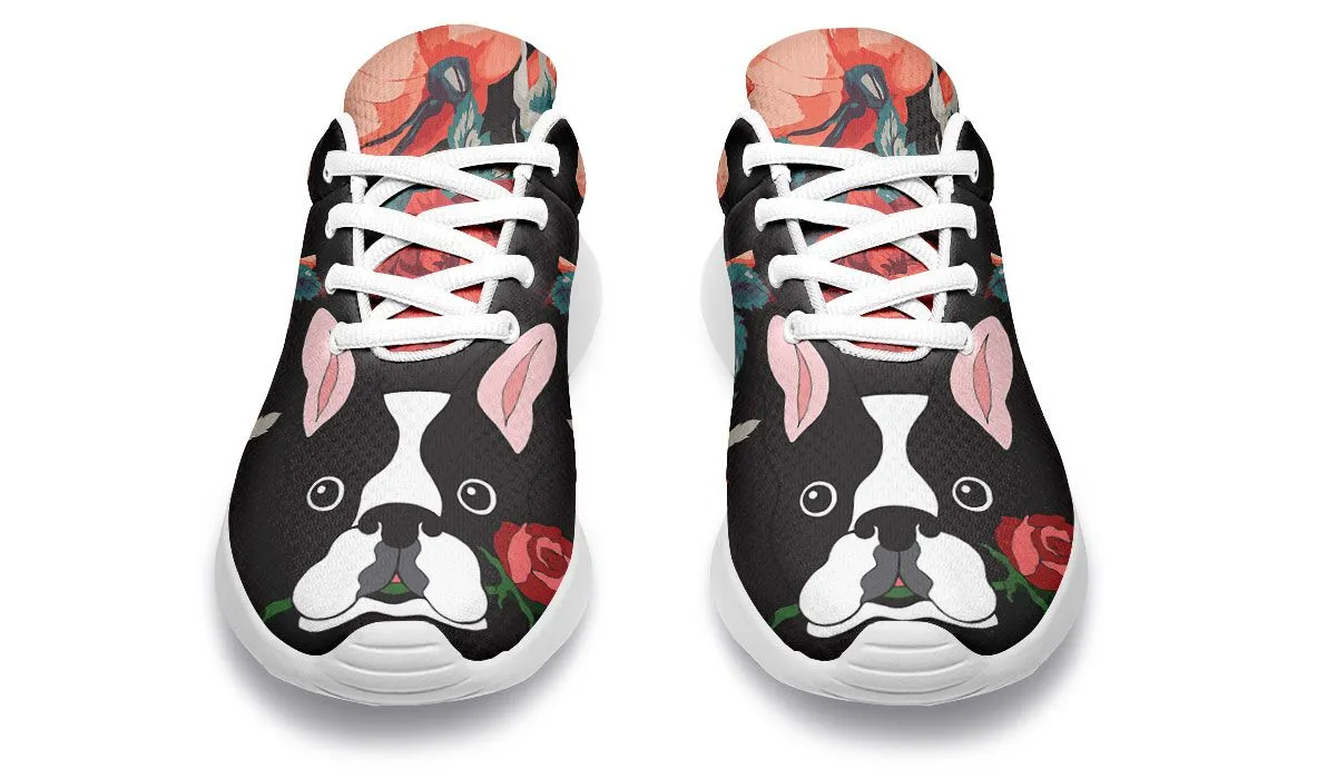 Boston Terrier Rose Sneakers