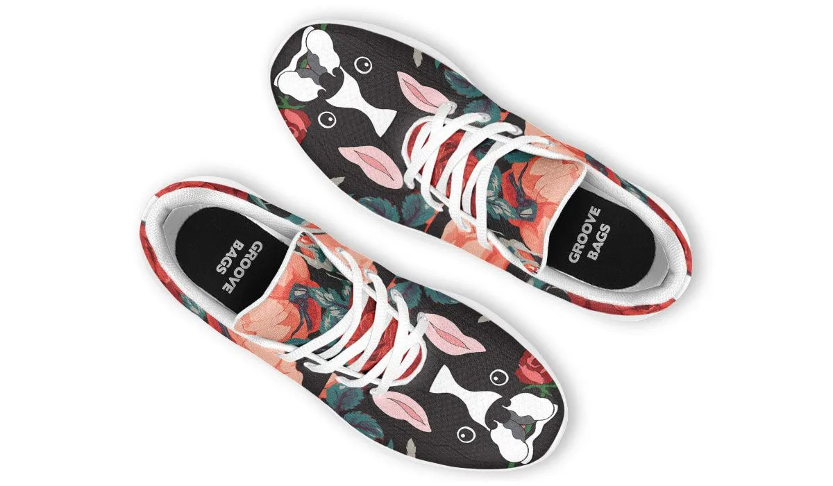 Boston Terrier Rose Sneakers