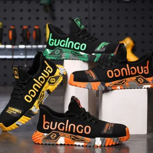 Breathable lightweight sneakers with steel toe - safety shoes