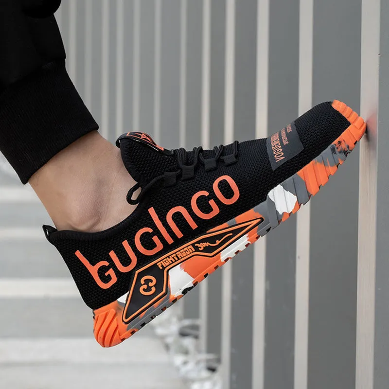 Breathable lightweight sneakers with steel toe - safety shoes