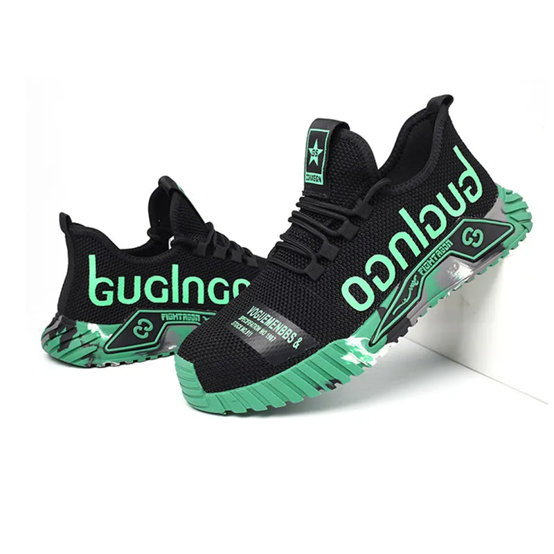 Breathable lightweight sneakers with steel toe - safety shoes