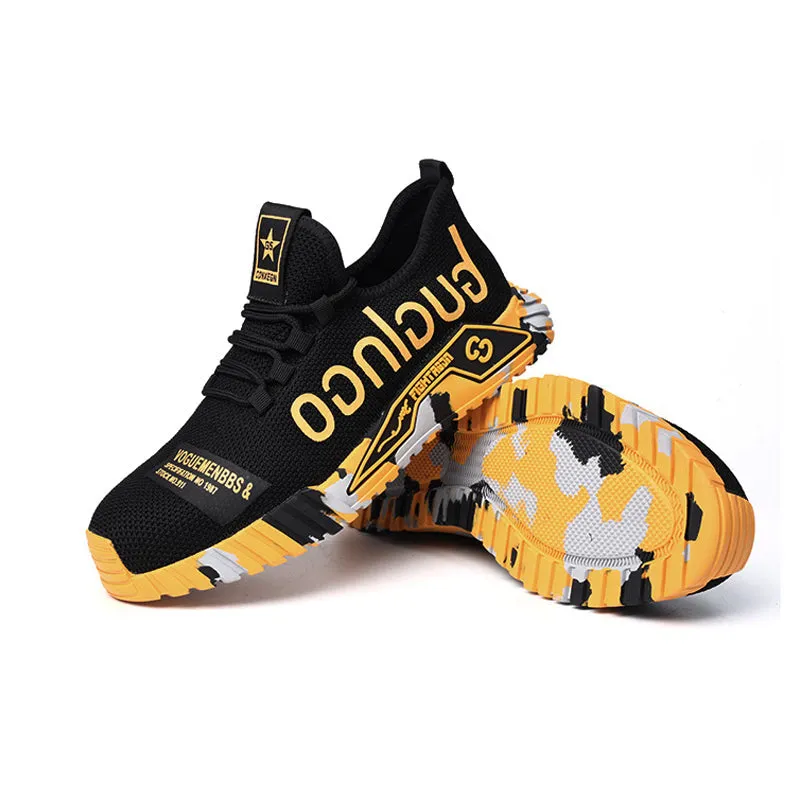 Breathable lightweight sneakers with steel toe - safety shoes