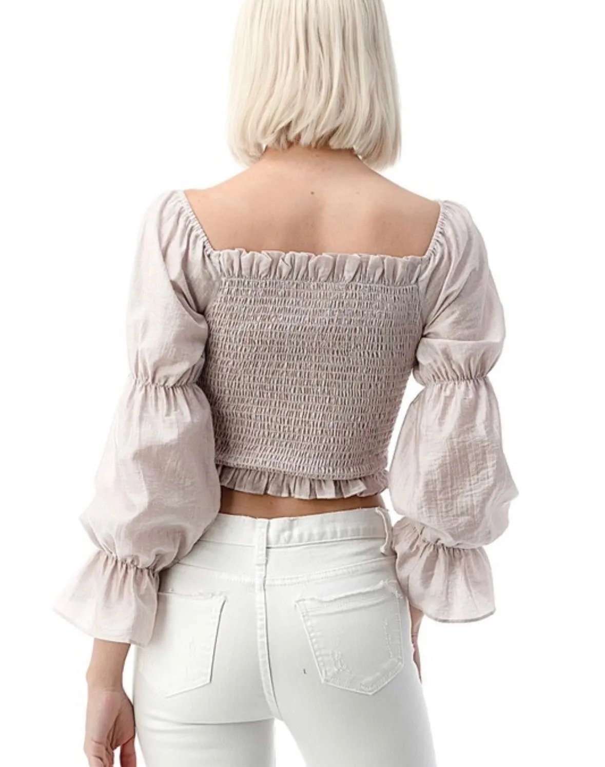 Brick Ivory Smock Crop Top