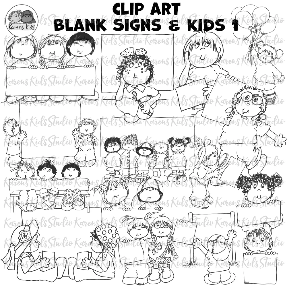 Clip Art Blank Signs Kids 1 (Karens Kids Clipart)