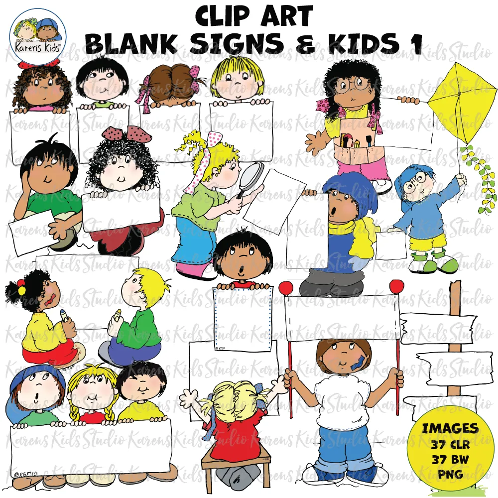 Clip Art Blank Signs Kids 1 (Karens Kids Clipart)