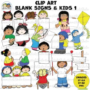 Clip Art Blank Signs Kids 1 (Karens Kids Clipart)