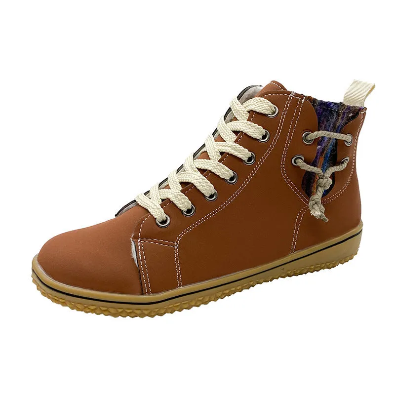 Comfortable Ankle Boots – Lightweight Soft Sole Zip Shoes with Cross Straps