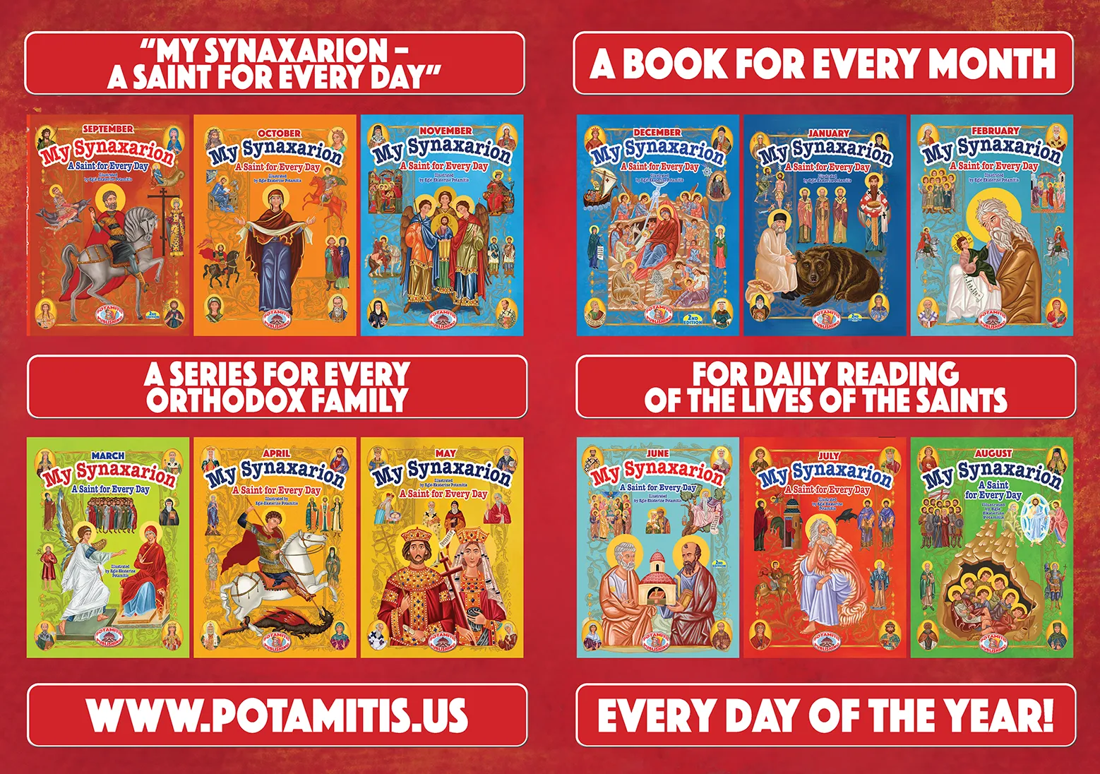 Complete Set "My Synaxarion – A Saint for Every Day – A Book for Every Month"