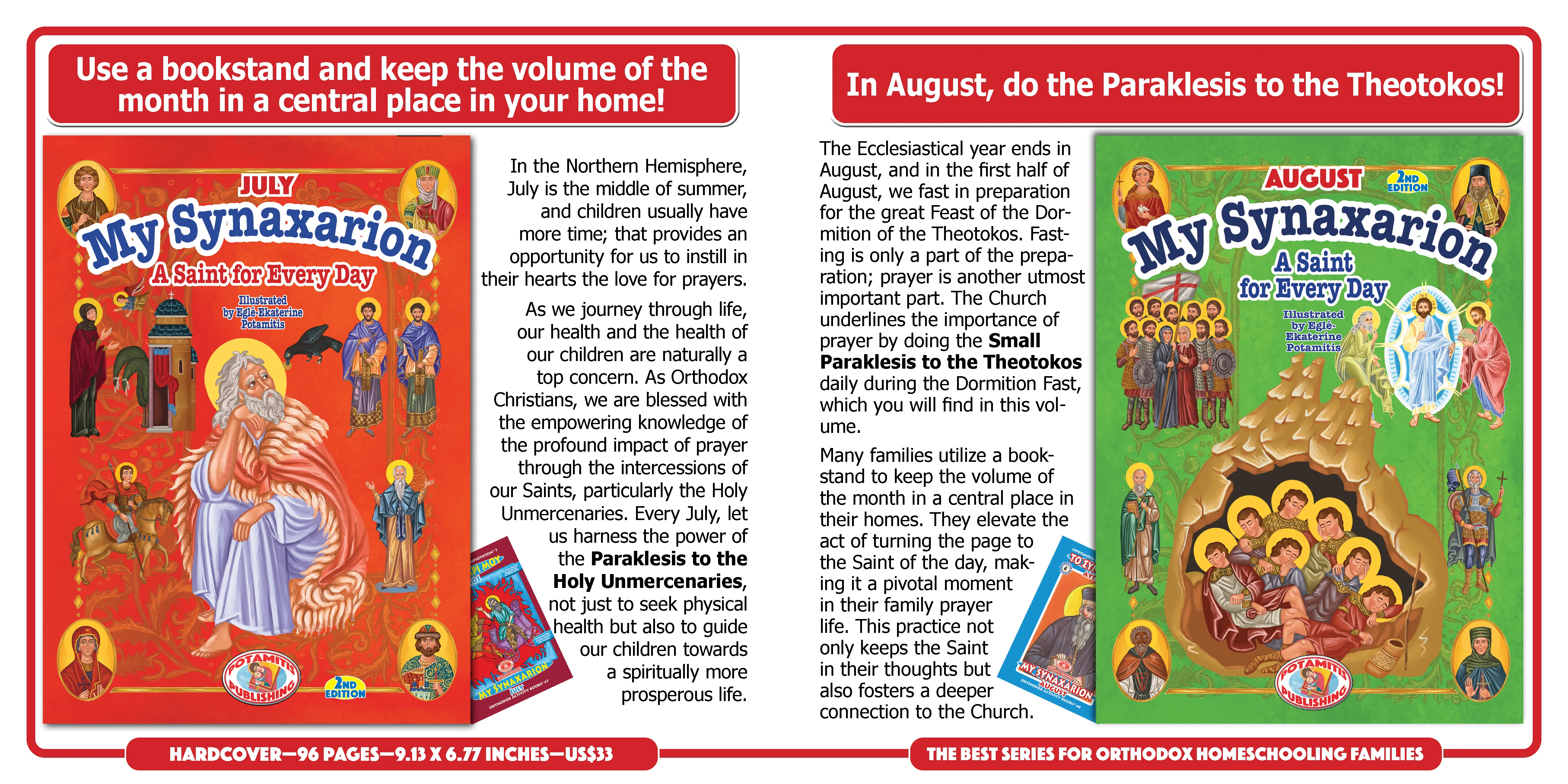 Complete Set "My Synaxarion – A Saint for Every Day – A Book for Every Month"