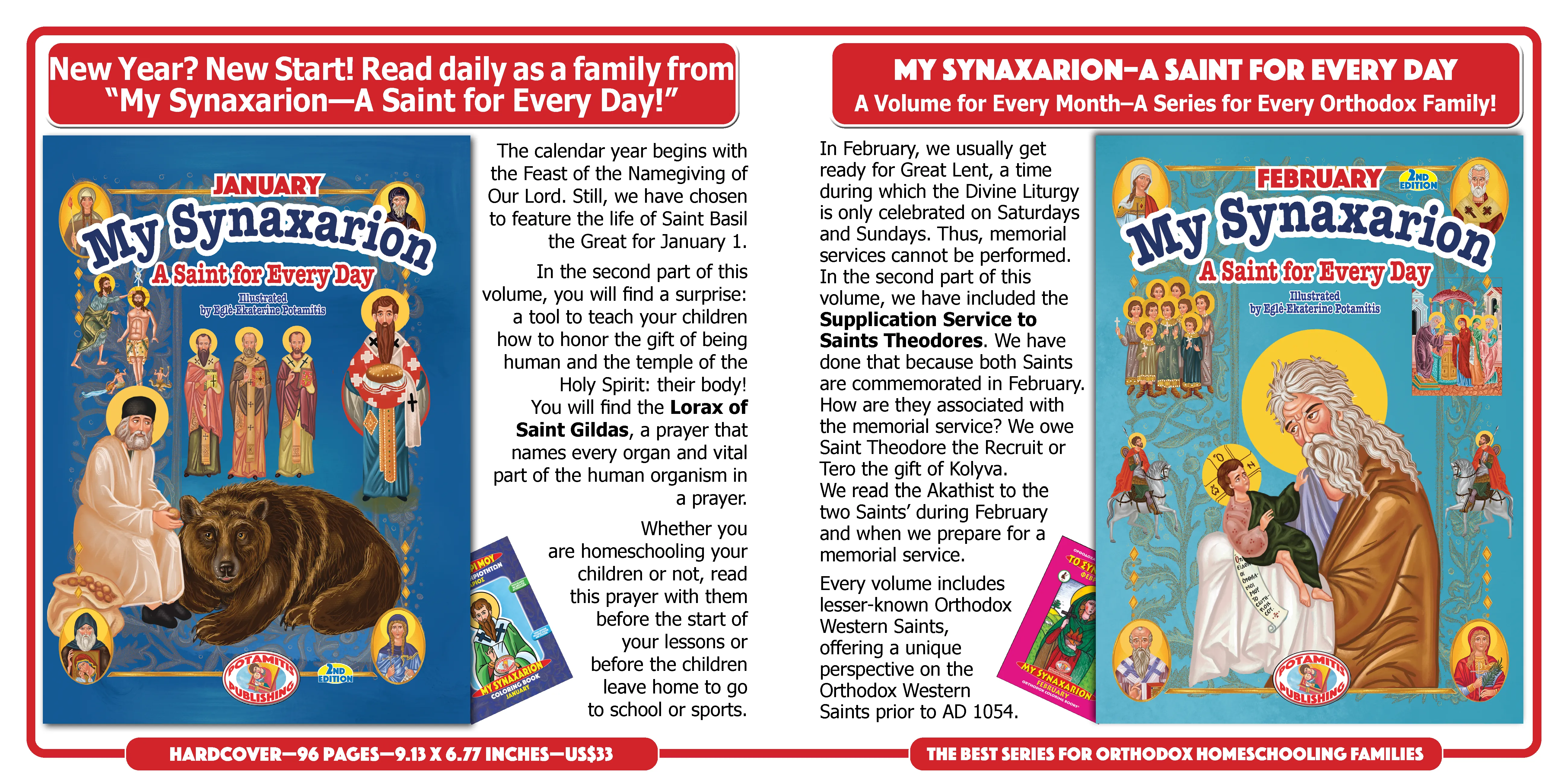 Complete Set "My Synaxarion – A Saint for Every Day – A Book for Every Month"