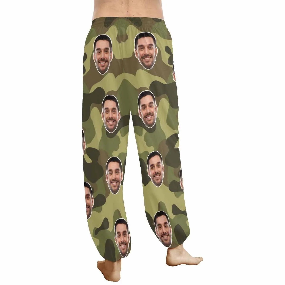 Custom Face Harem Pants Camouflage Design Unisex All Over Print Personalized Yoga Pants