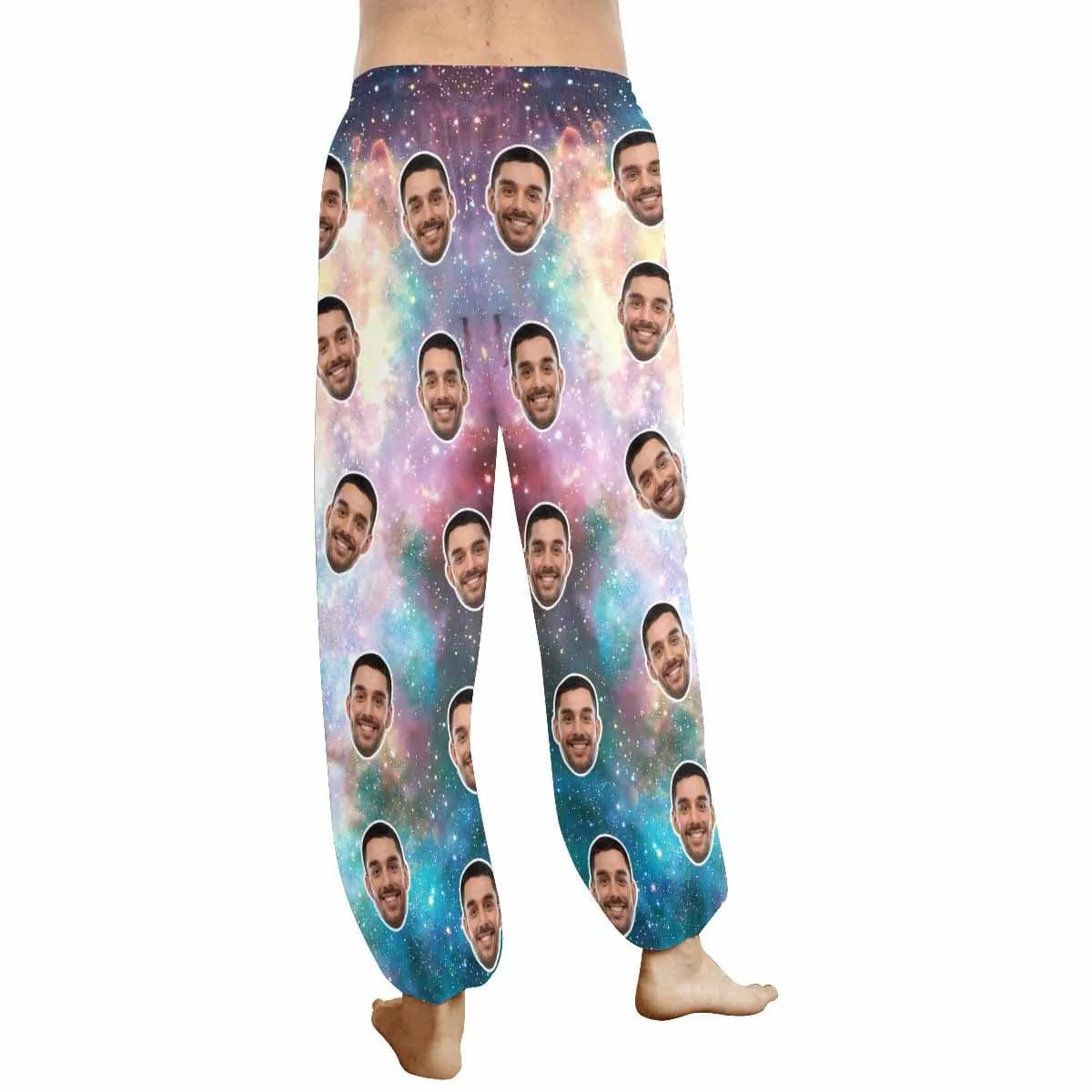 Custom Face Harem Pants Galaxy Stars Unisex Colorful Personalized Yoga Pants