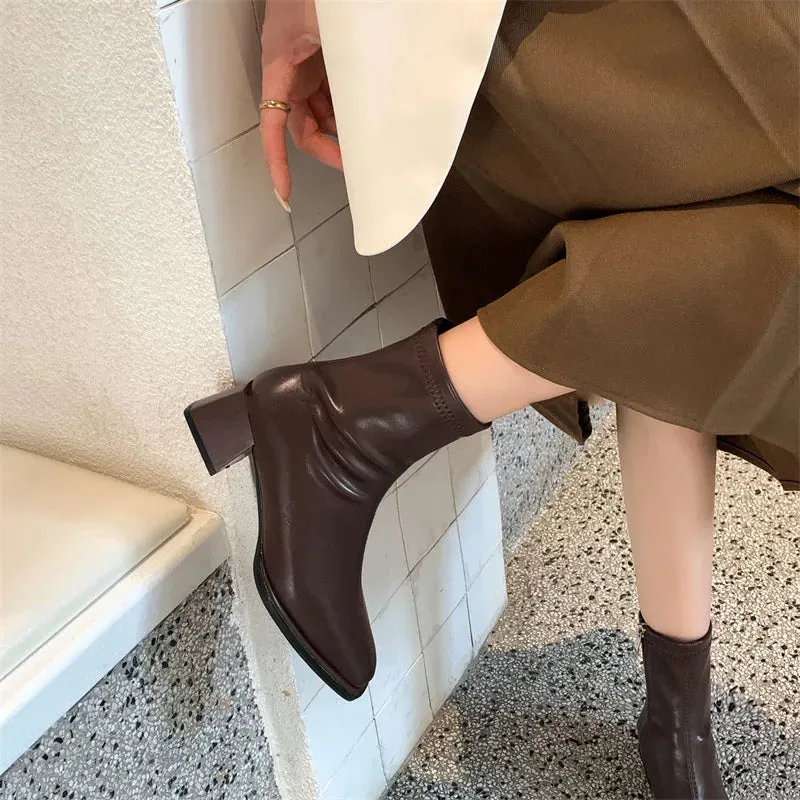 Declan Square Toe Leather Boots