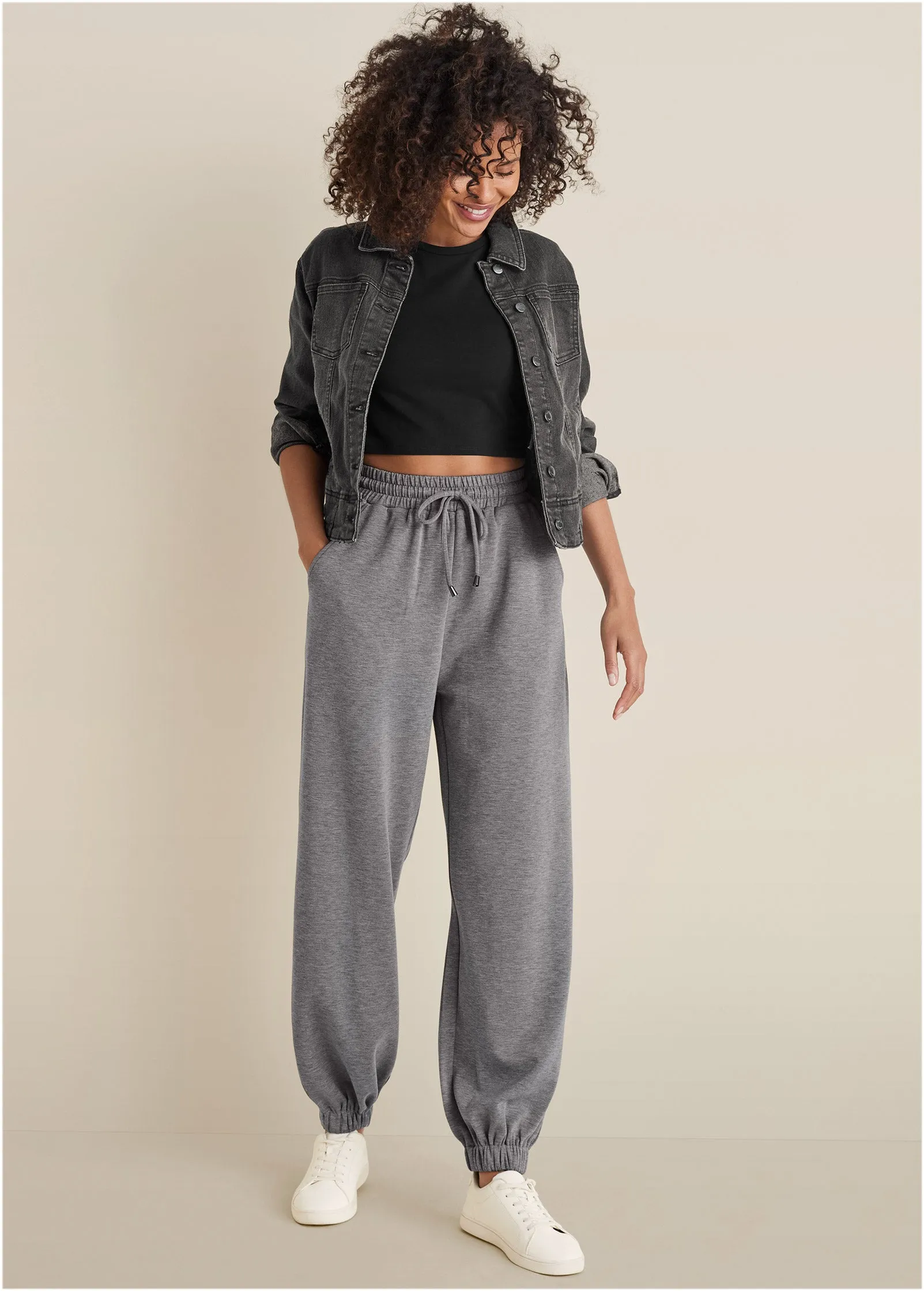 Double Knit Joggers - Medium Heather Grey