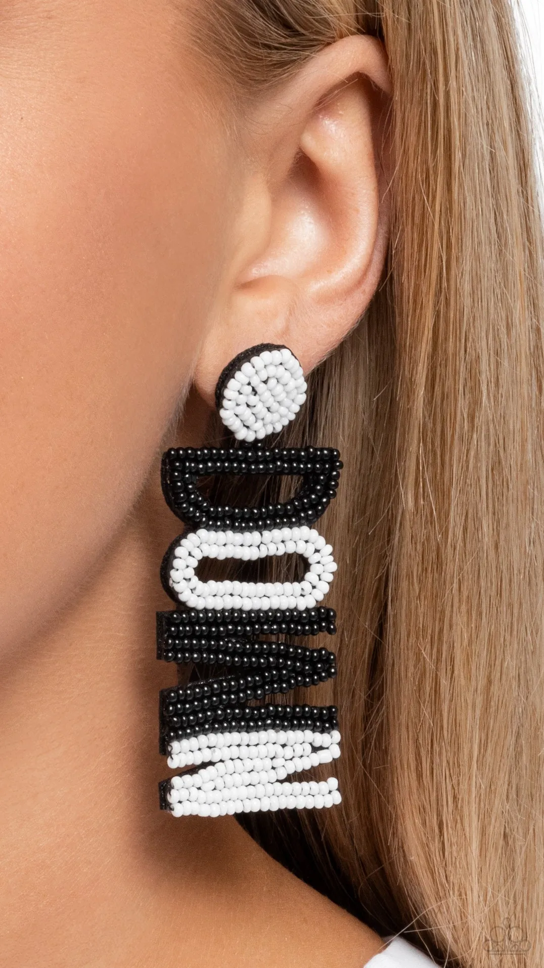 Earrings Touchdown Texture - Black Sports SF107