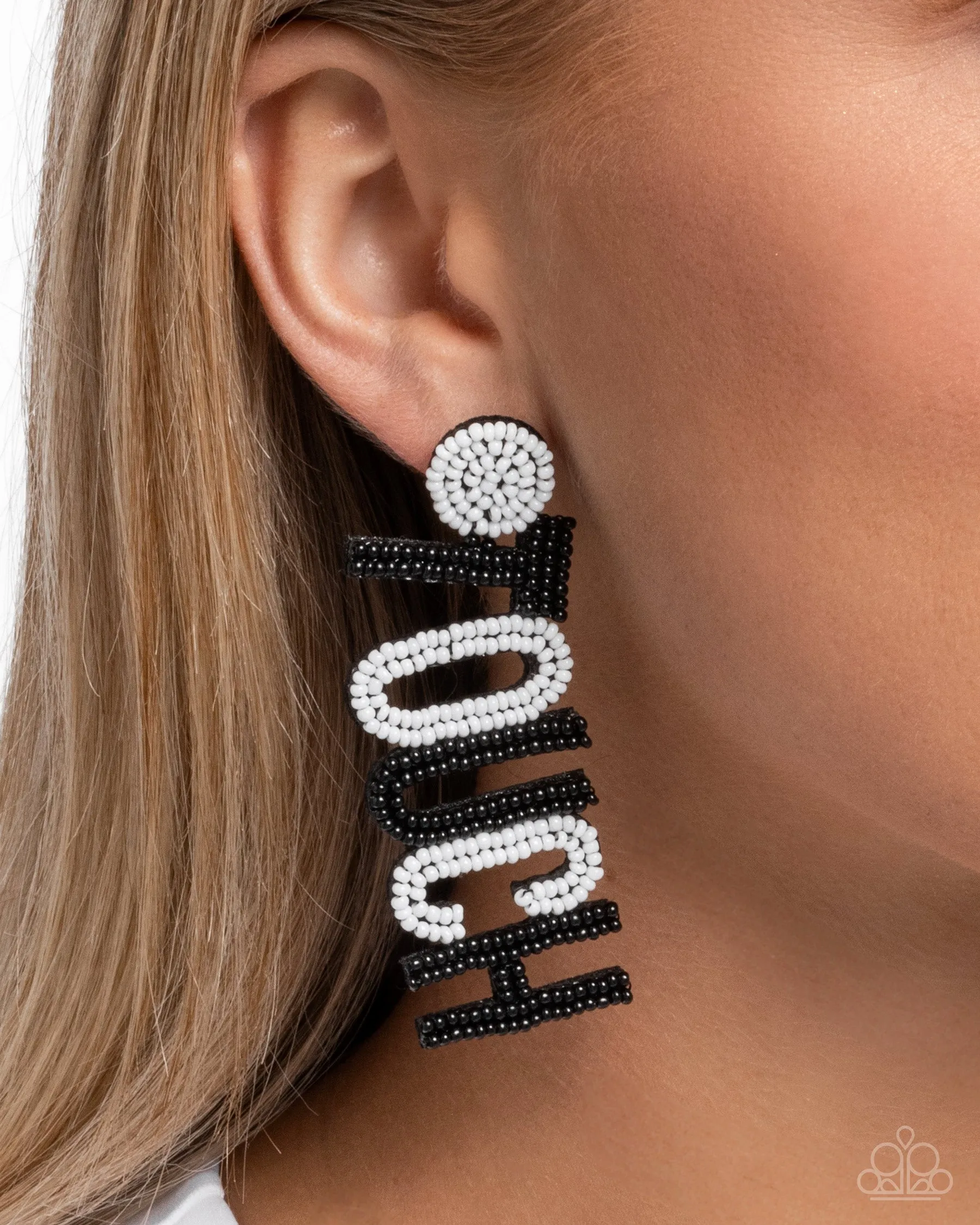 Earrings Touchdown Texture - Black Sports SF107