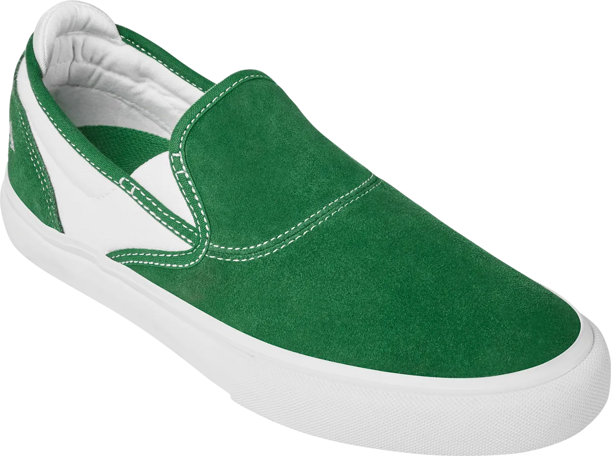 Emerica Mens Wino G6 Slip-On Green White Gum Shoes