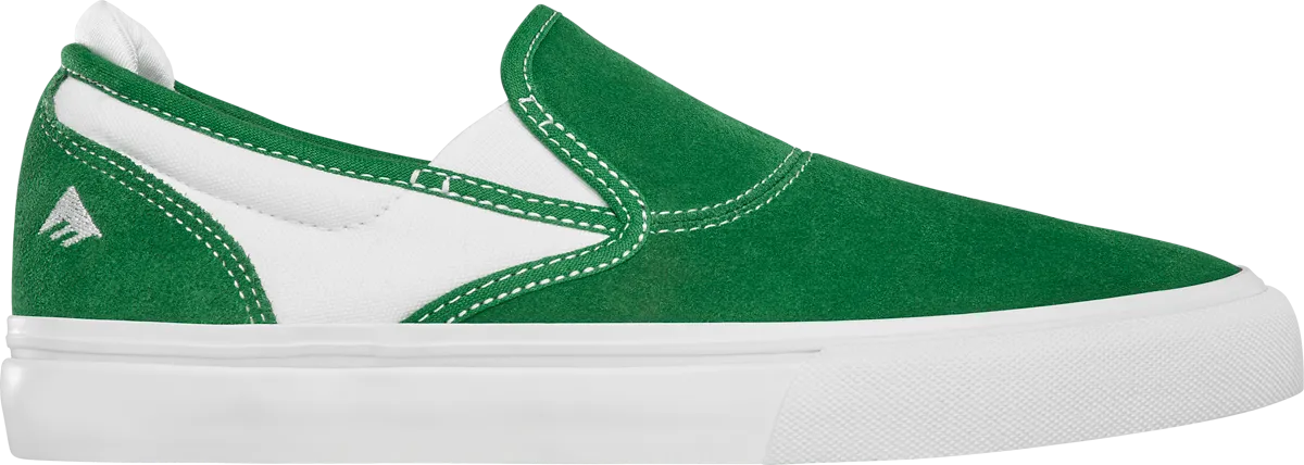 Emerica Mens Wino G6 Slip-On Green White Gum Shoes