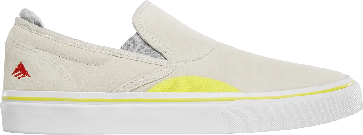 Emerica Mens Wino G6 Slip-On Grey Yellow Shoes