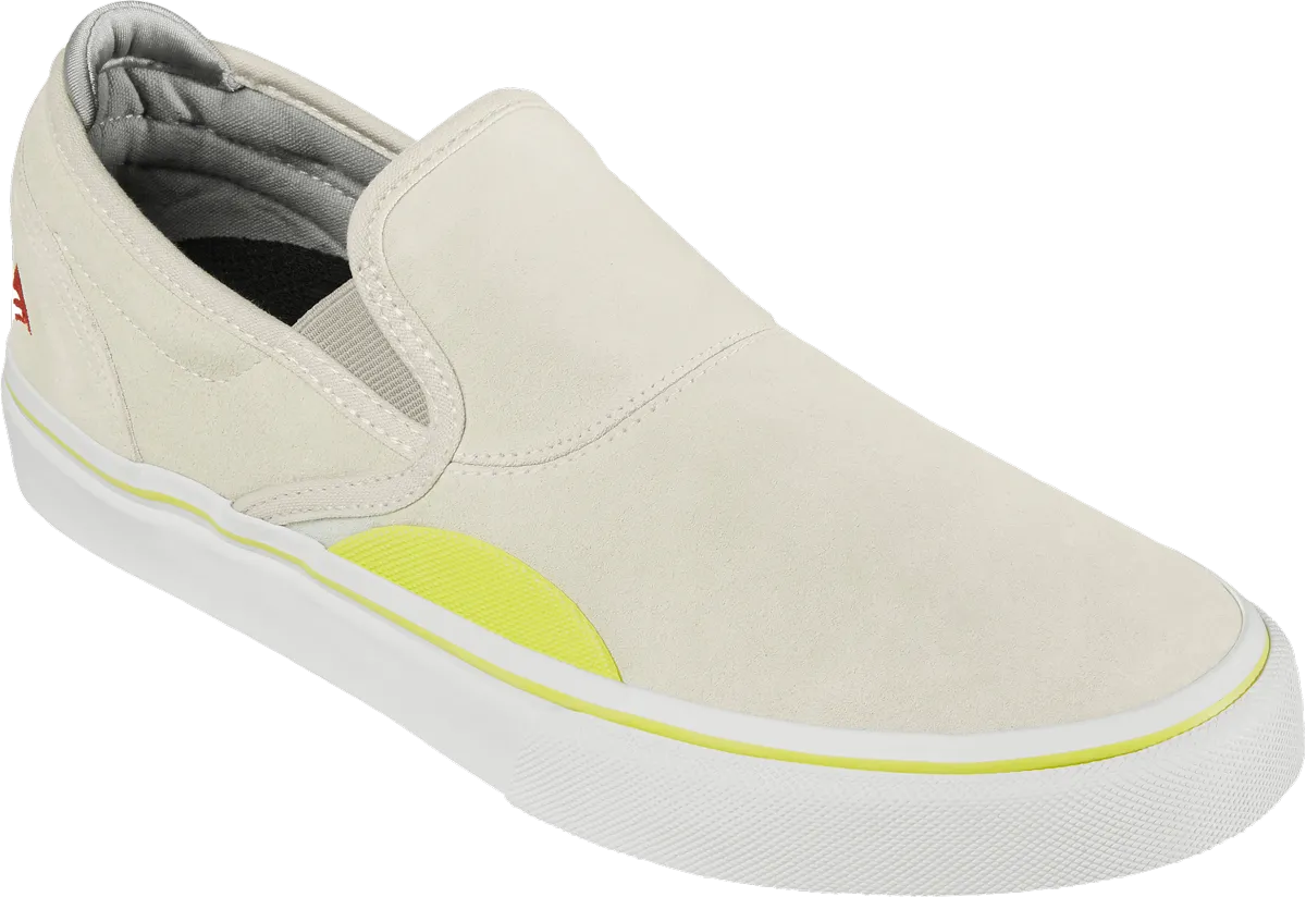 Emerica Mens Wino G6 Slip-On Grey Yellow Shoes