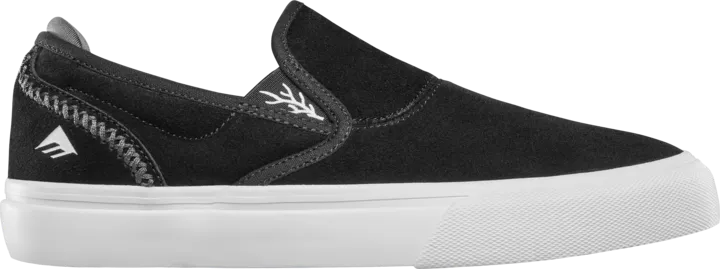 Emerica Mens Wino G6 Slip-On X Kevin Baekkel Black White White Shoes