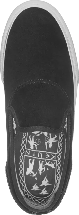 Emerica Mens Wino G6 Slip-On X Kevin Baekkel Black White White Shoes