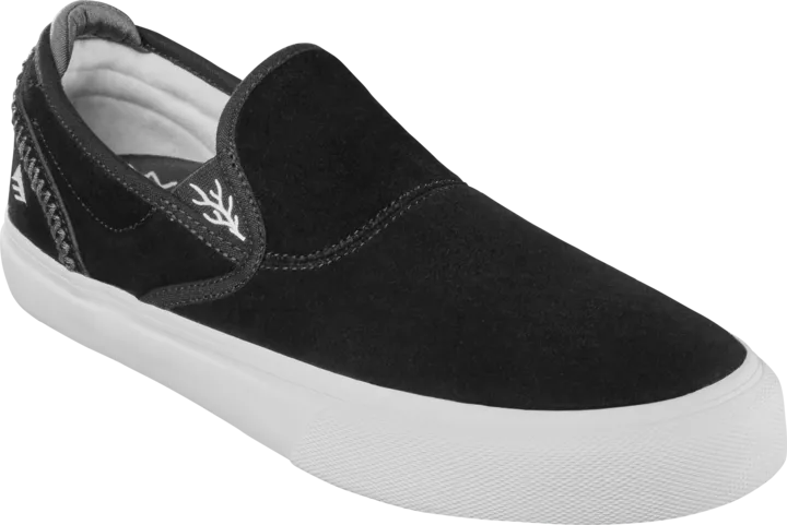 Emerica Mens Wino G6 Slip-On X Kevin Baekkel Black White White Shoes