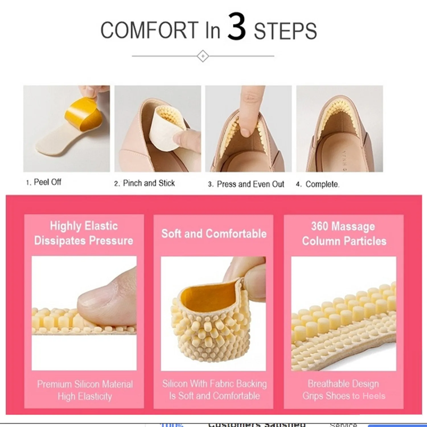 Fabric Sticky Shoe Back Heel Insoles Protector Liner
