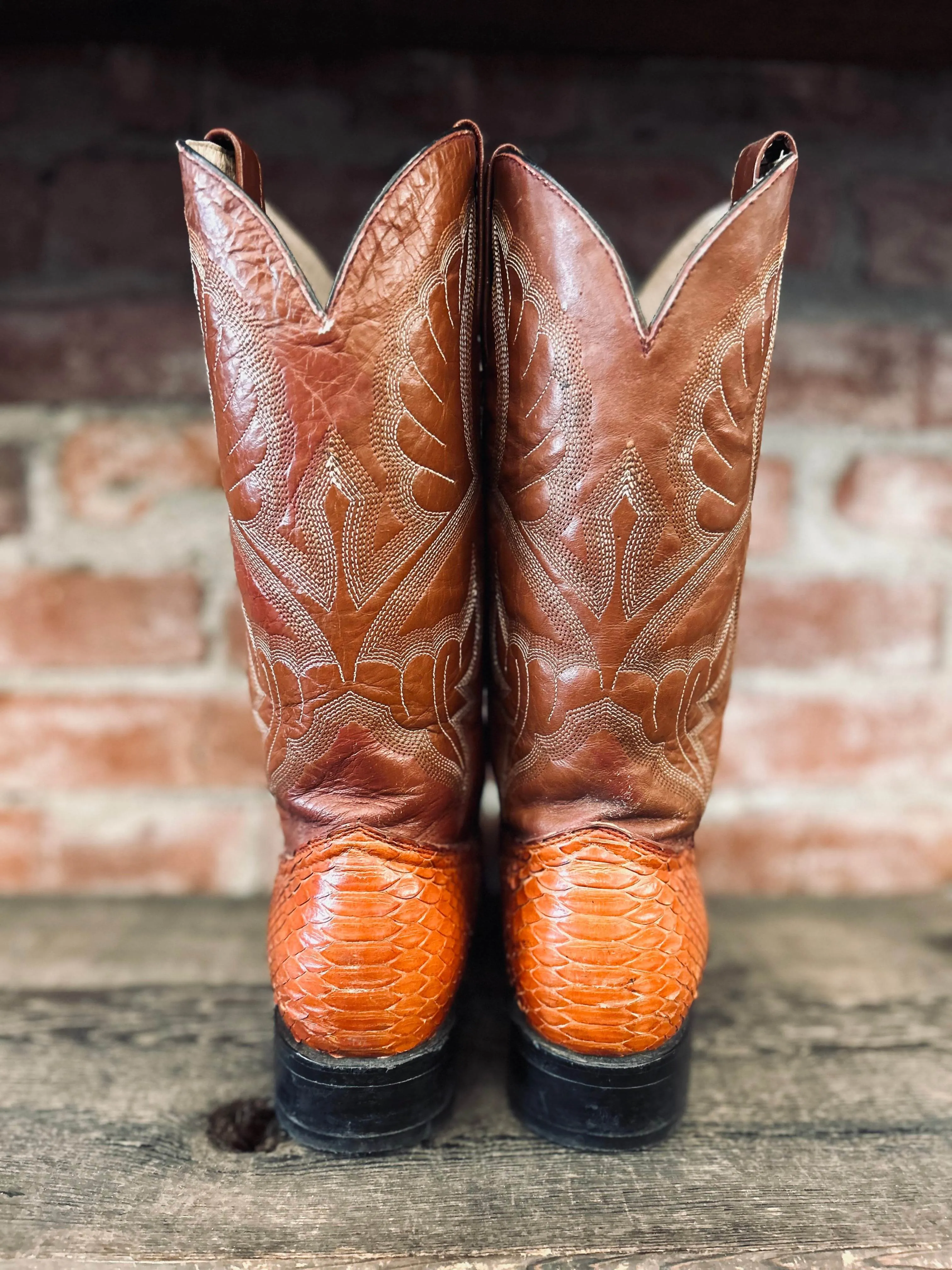 Genuine Snakeskin Cowboy Boots Men's Size 8 Wide / Women's Size 9.5 Wide