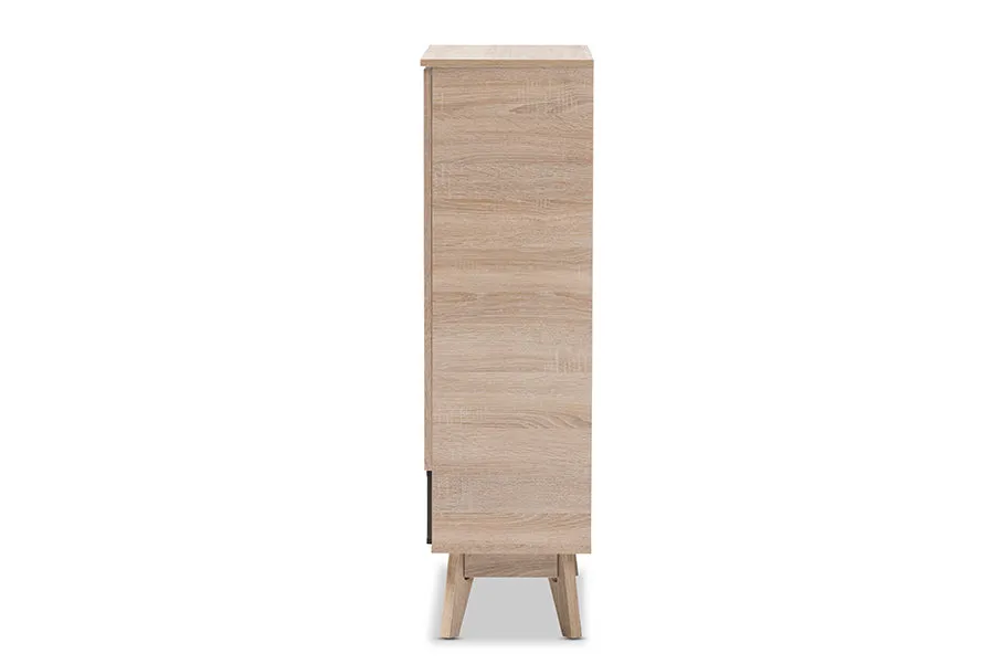 Glidden Two-Tone Oak/Grey Wood Shoe Cabinet