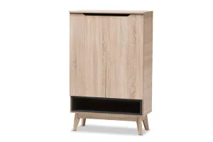 Glidden Two-Tone Oak/Grey Wood Shoe Cabinet