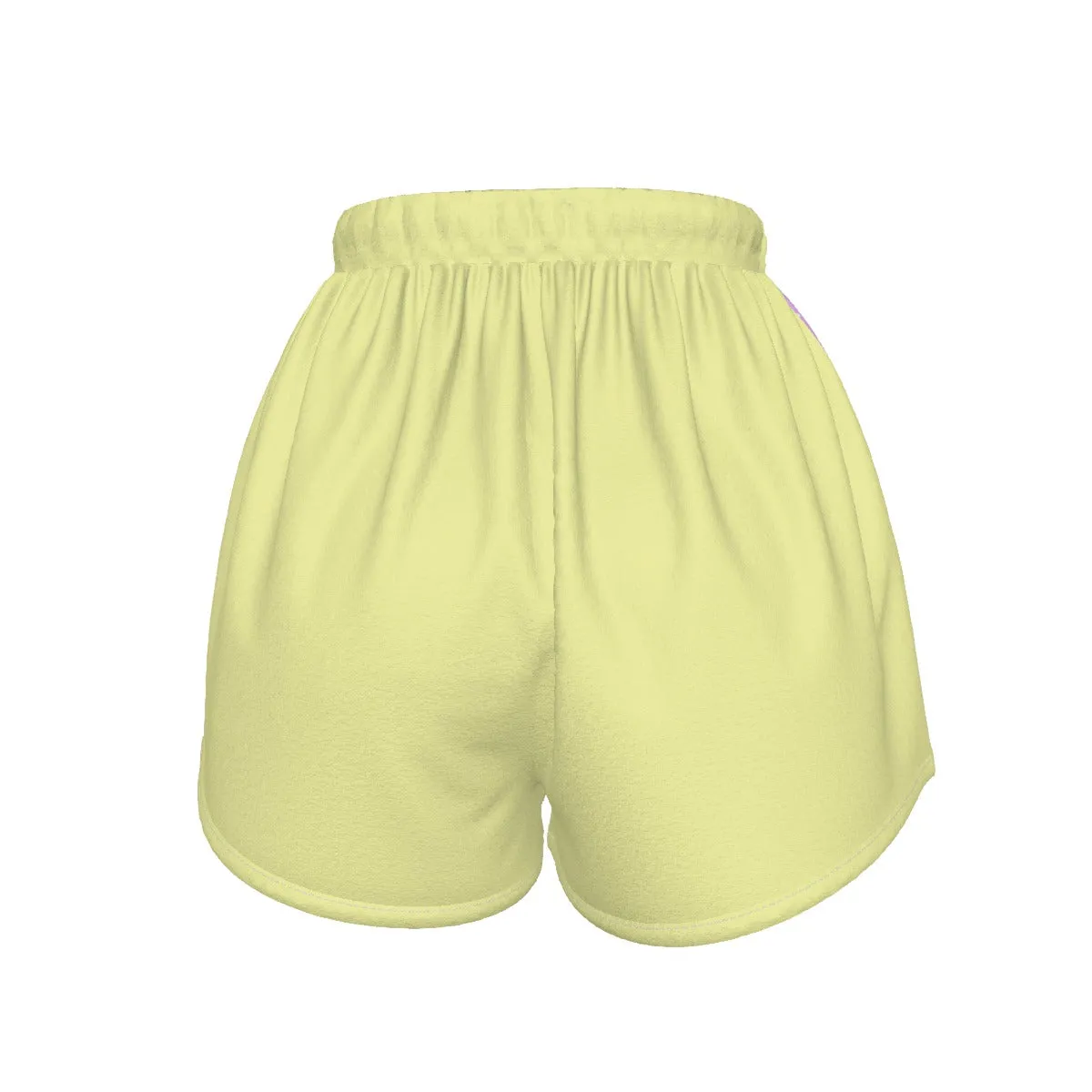 Happy Rainbow Cloud Yellow Women's Sports Shorts