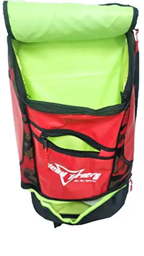HeadTurners Pro Badminton Backpack Kitbag with Shoe Pocket (Red Camo, Black )