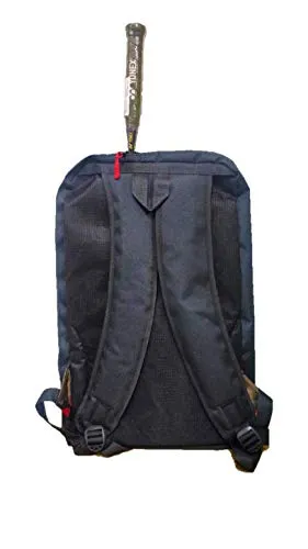 HeadTurners Pro Badminton Backpack Kitbag with Shoe Pocket (Red Camo, Black )